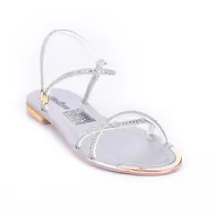 PRICE SHOES - Sandalia Plana Para Mujer 482103PLATA
