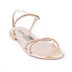 PRICE SHOES - Sandalia Plana Para Mujer 482103CHAMPANA