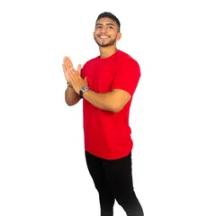 MANPOTSHERD - Camiseta Básica Hombre Rojo