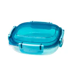 POLIMES - Recipiente Cuadrado Transparency Nº 0 CA03CT Cyan