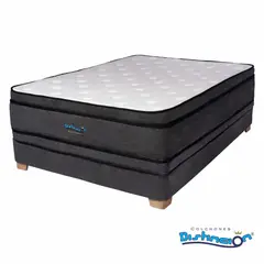 COLCHONES DISTINCION - COMBO COLCHON DIAMANTE DOBLE PILLOW 140X190 + BASE CAMA PREMIUM
