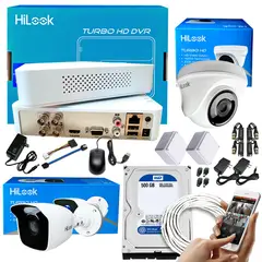 HILOOK - KIT HIKVISION DVR 4CH 1080P + 2 CÁMARAS DE SEGURIDAD CCTV + DISCO 500GB