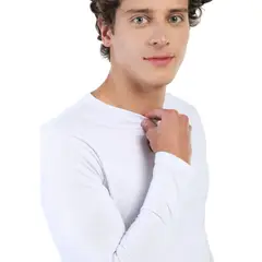 MANPOTSHERD - Camiseta Manga Larga Hombre Blanco Manpotsherd_.