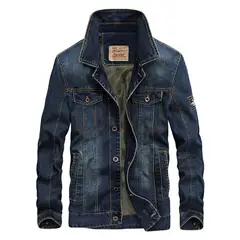 UBMD - Chaqueta Hombre Denim Moda Casual Slim 1688 Azul Oscuro_.
