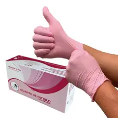 UKAINT - Guantes de Nitrilo Rosado S x 100u