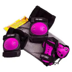 SPORT RUNNER - Kit proteccion semipro rodilleras coderas manos niños