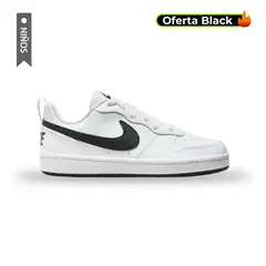 NIKE - Tenis Court Borough Niños-Blanco