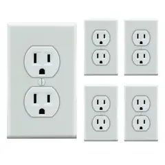 LEVITON - Tomacorriente + Tapa 5320 Blanco X 5 Unidades