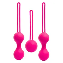 GENERICO - Kit 3 Bolas Vaginales Kegel Con Peso Silicona Médica Fucsia