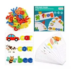 AFM - Juego Tablero Niños Letras Madera Ingles Didactico Memoria