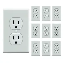 LEVITON - Tomacorriente + Tapa 5320 Blanco X 10 Unidades
