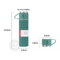 AFM - Termo 500ml Acero Inoxidable Térmico +3 Tazas Regalo Estuche
