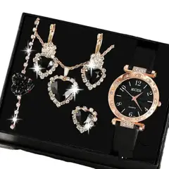 VANIDADES COLLECTIONS - Kit Reloj Gota Decorada Para Mujer + Juego De Collar Aretes