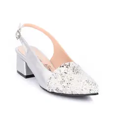 PRICE SHOES - Tacon Bajo Para Mujeres 542684PLATA
