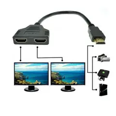GENERICO - Adaptador Hdmi Divisor 1 A 2 Pantallas Salida Dual Splitter