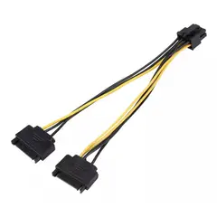 GENERICO - Cable Doble Sata A 6 Pines - 8 Pines - 6+2 Tarjeta Grafica