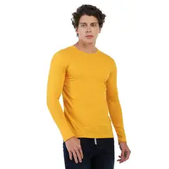 MANPOTSHERD - Camiseta Manga Larga Hombre Mostaza