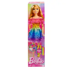 BARBIE - Muñeca Arcoíris Cabello Rubio 71 Cm