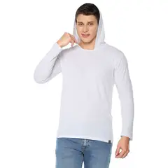 MANPOTSHERD - Camiseta Manga Larga Capota Hombre Blanco Manpotsherd_.