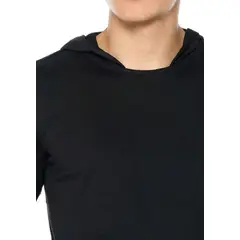 MANPOTSHERD - Camiseta Manga Larga Capota Hombre Negro Manpotsherd_.