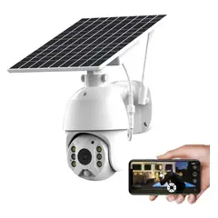 GENERICO - Cámara Inteligente IP Wifi Exteriores Carga Solar 1080P Full HD PTZ