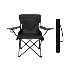 KIDSHOP - Silla Plegable Con Soporte Para Brazo Camping Parque Playa Negro