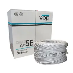 VCP - Cable Utp Cat 5e 100% Cobre Uso Interior Gris X 305 M