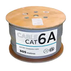 VCP - Cable S/ftp Cat 6a 100% Cobre Uso Interior Gris X 305m