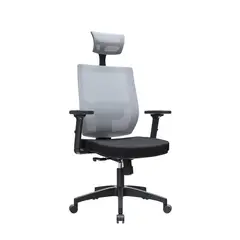 BONNO - Silla de Escritorio Slim con Cabecero Gris-Negro