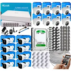 HILOOK - KIT CAMARAS DE SEGURIDAD 1080 16 CH + 16 CAMARAS + DISCO 2 TB