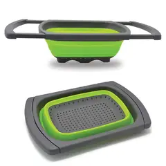 GENERICO - Colador Escurridor de Silicona Plegable Frutas y Verduras