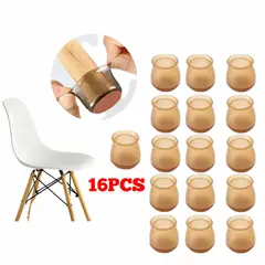 GENERICO - Set X16 Protectores Pata Silla Forros silicona redonda S