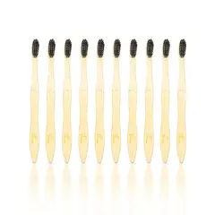 ECOTRADE - Cepillo de Dientes en Bambu Adulto Negro 10 Unidades