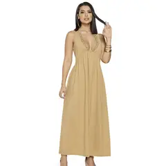 MARKETING PERSONAL - Vestido Largo Mujer Amarillo Mp 4506