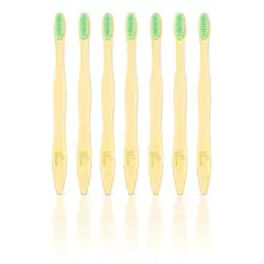 ECOTRADE - Cepillo de Dientes en Bambu Niño Verde Lima 7 Unidades