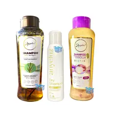 ANYELUZ - Kit x 3 shampoo cebolla, shampoo seco y acondicionador romero -