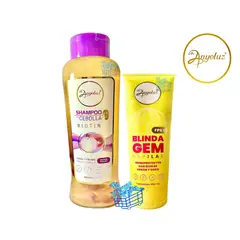 ANYELUZ - Kit x 2 Shampoo cebolla y termoprotector blindagem -