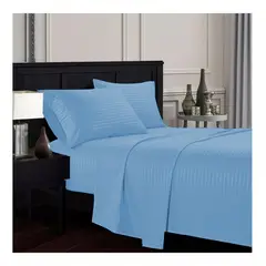 GENERICO - Juego De Sabanas Doble 30cm Celeste - Planchado Permanente 600h