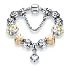 UBMD - Pulsera Lujo Mujer Cuentas Cristal Murano Plateada 3741
