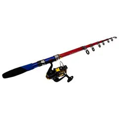 GENERICO - Caña Pescar Telescópica Barra 270 + Carrete Fina Fibra Pesca