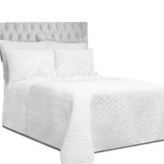 GENERICO - Colcha Española Quilt cama Doble Luxury + Funda Almohada - BLANCO