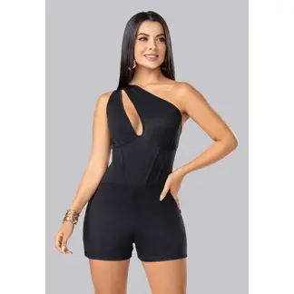 MARKETING PERSONAL - Enterizo Corto Mujer Negro Mp 102269