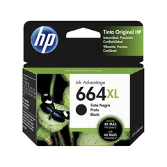 HP - Cartucho Negro 664XL deskjet ink advantage 1115 2135 3635 3835 4675 + 480 pag.