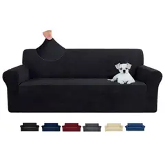 KARYTEX - Funda Protector Para Sofa Un Puesto Elastico Negro