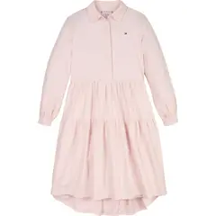 TOMMY HILFIGER - Vestido Rosado Manga Larga Para Niñas