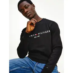 TOMMY HILFIGER - Suéter De Cuello Redondo Con Logo Gráfico