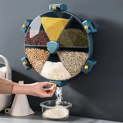 HOME STUFF - Dispensador Giratorio De Granos Con 6 Compartimientos Grande Pared.