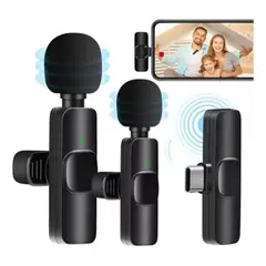 TECNOHOGAR JS - Micrófono Inalámbrico Tipo C de Solapa 2 en 1 K9 Plug And Play
