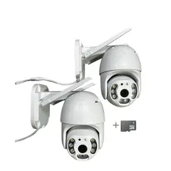 AWEI - Combo 2 Cámara Ptz Robótica Ip Wifi 2MP Exterior 360° + SD 64 GB
