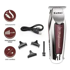 KEMEI - Maquina Corta Pelos Profesional 2 Velocidades Km-9163 Inalambrica